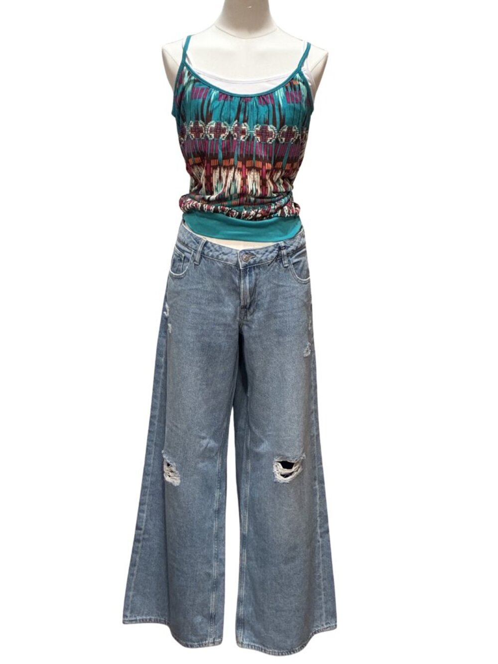 Forever 21 100% Cotton Low Rise Baggy Wide Leg Jeans Size 29 Y2K Skater NWOT